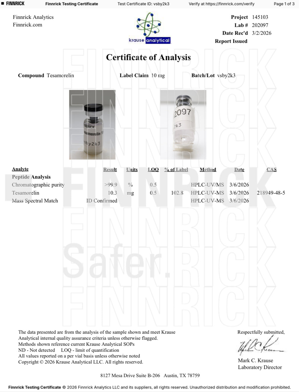 Tesamorelin 10mg