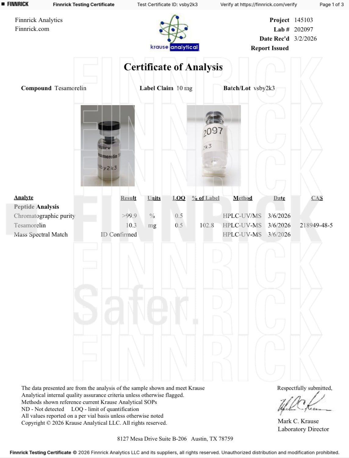 Tesamorelin 10mg